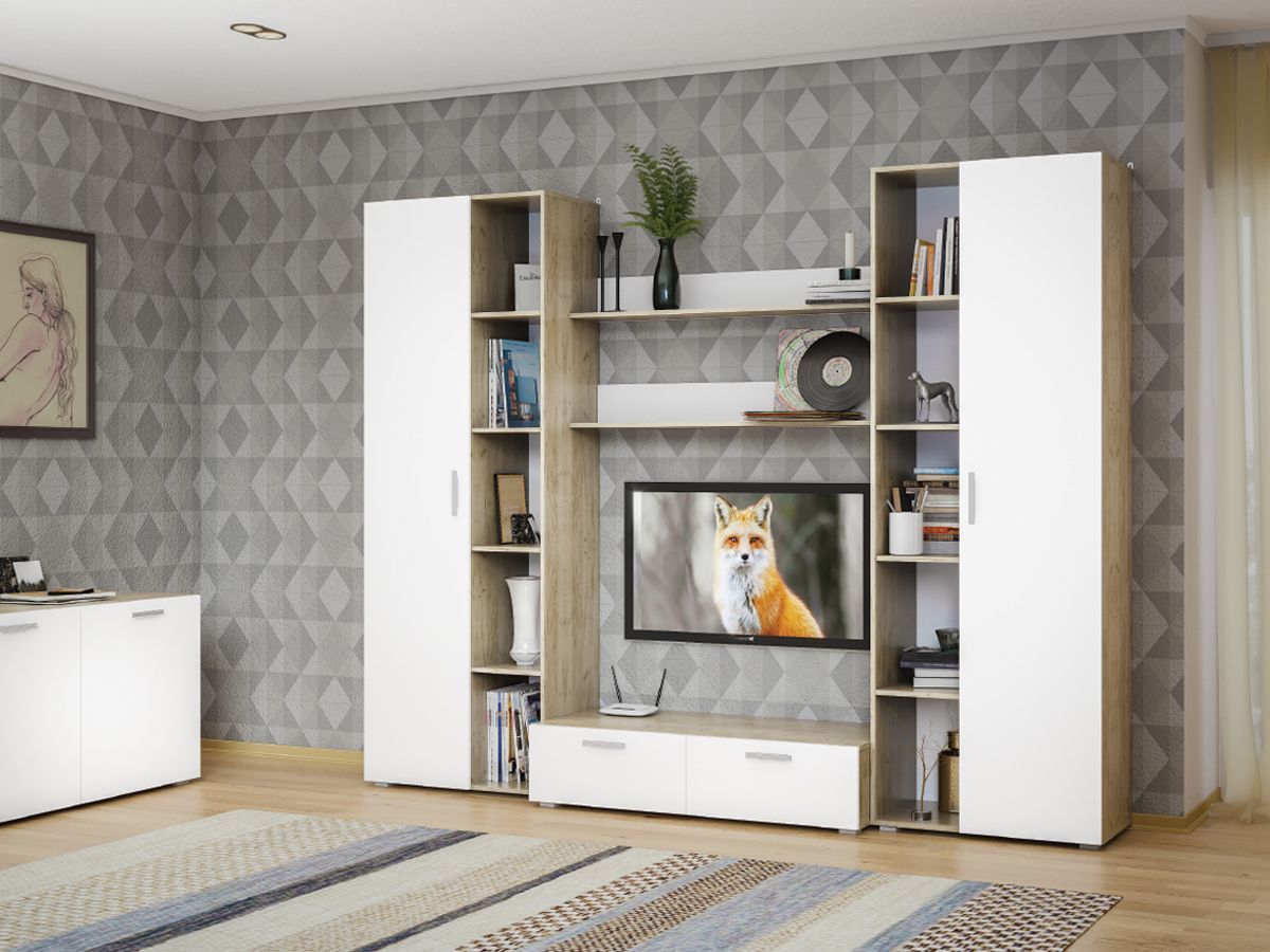 ИСНЯТО Токио 03.232 Полка навесная, цвет дуб крафт серый/белый премиум, ШхГхВ 120х22,7х16 см. | фото 3