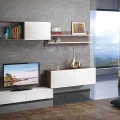 ИСНЯТО Гринвич 08.116 Полка навесная, цвет орех селект каминный/белый премиум, ШхГхВ 120х18,6х17 см. | фото 3