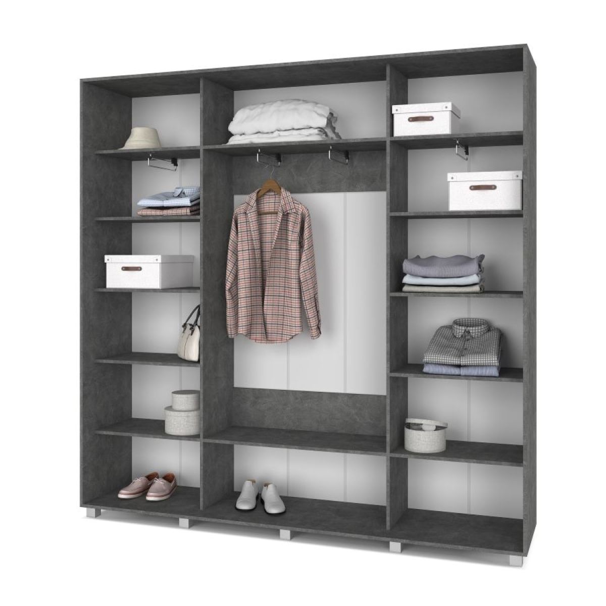 МАРТИН Шкаф-купе Камень темный (2400*450) М441 | фото 2