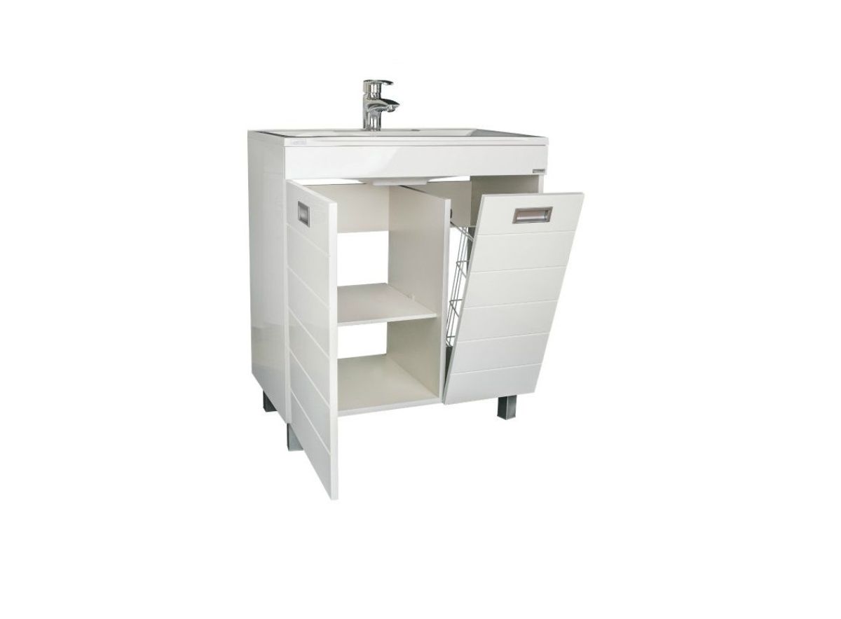 Тумба под умывальник Elen 75 Cube без ящика и корзиной для белья Домино (DC5003T) | фото 2